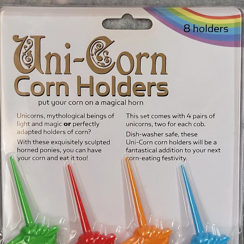 Gama-Go Unicorn Corn Holders Skewers Handles 8-Piece Set Cookout Barbecue NEW